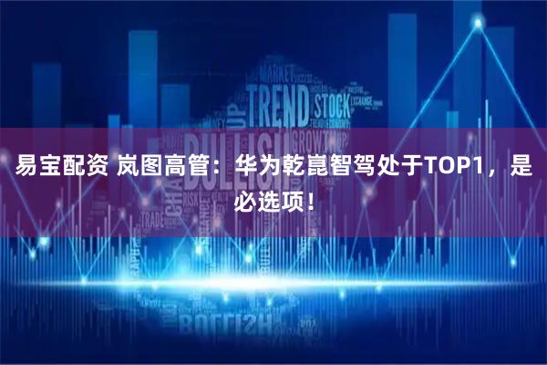 易宝配资 岚图高管：华为乾崑智驾处于TOP1，是必选项！